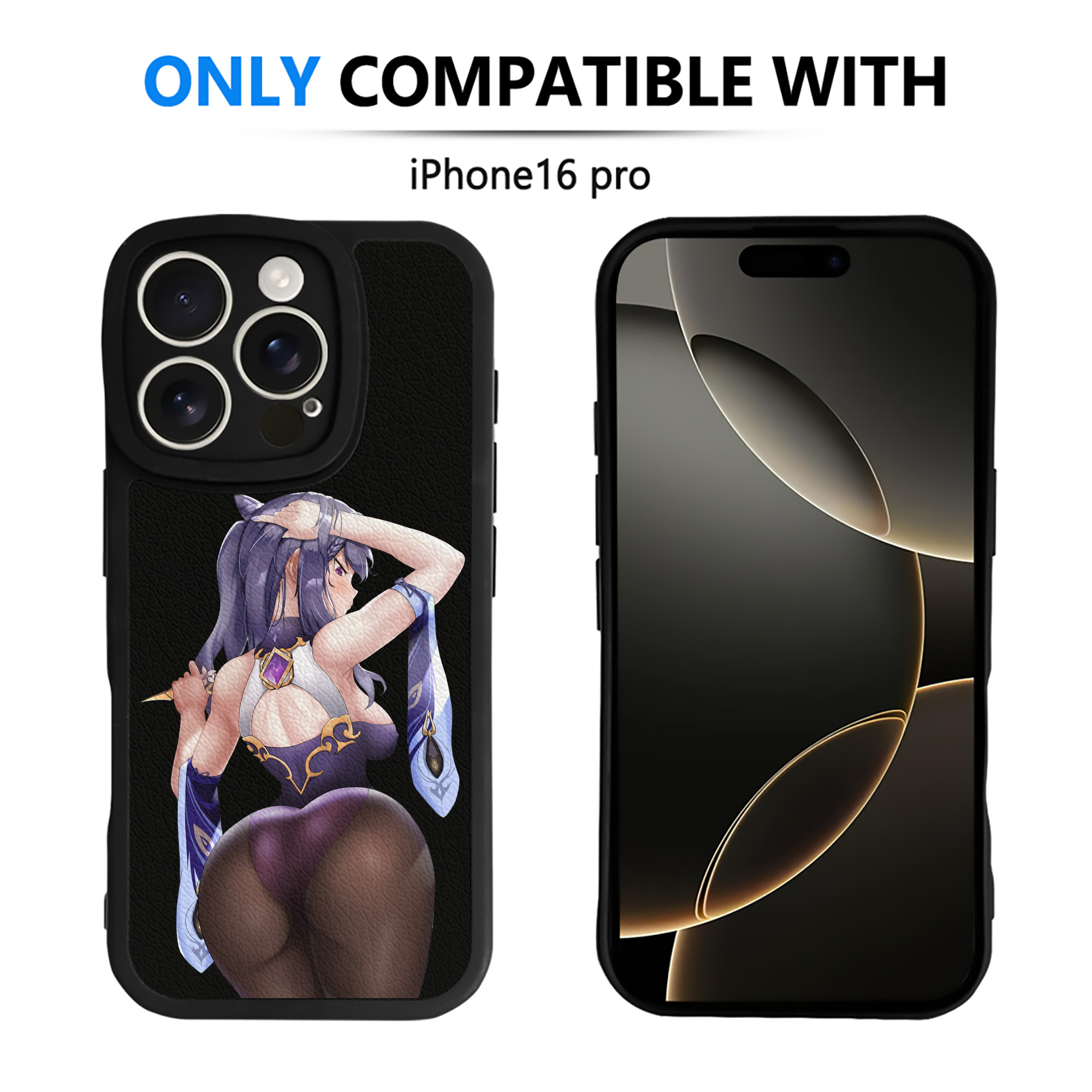 げんし神 刻晴 こくせい genshin Kokusei 【iPhone 16シリーズ対応】シリコンスマホケース（レザー調） 材質：シリコン